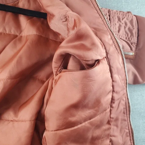 WILFRED Free Avion Bomber Jacket Womens Small Dark Peach Cropped Aritzia - Picture 10 of 16